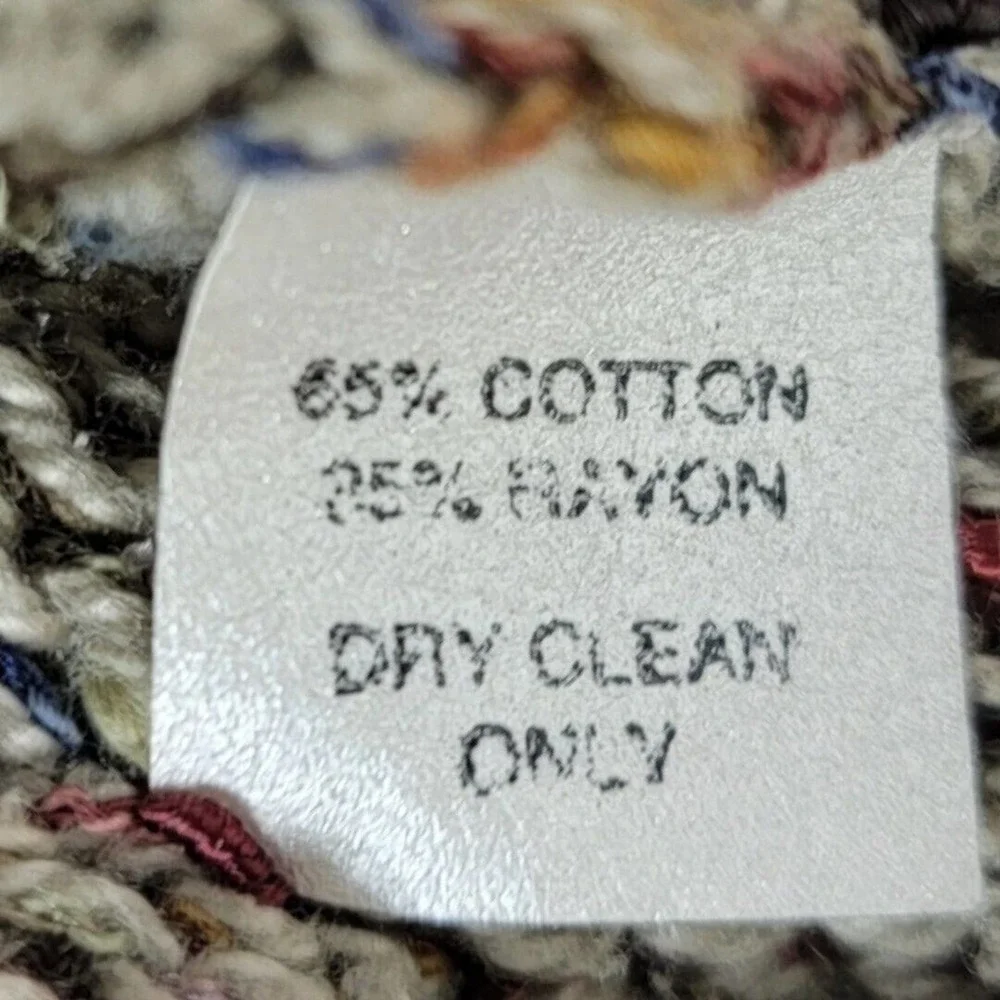 Ani Barrie Multicolor Pullover Sweater With Wooden Button Detail Size M - Picture 5 of 5